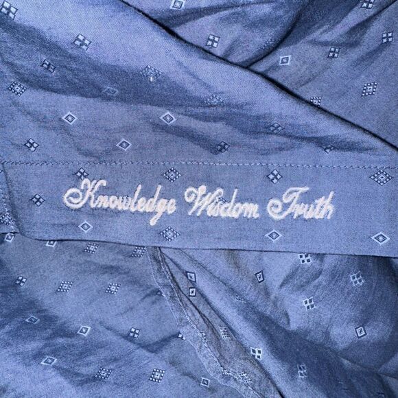 Robert Graham Mens 2XL Blue Geometric Chambray Shirt Classic Fit Button Down - Picture 4 of 6